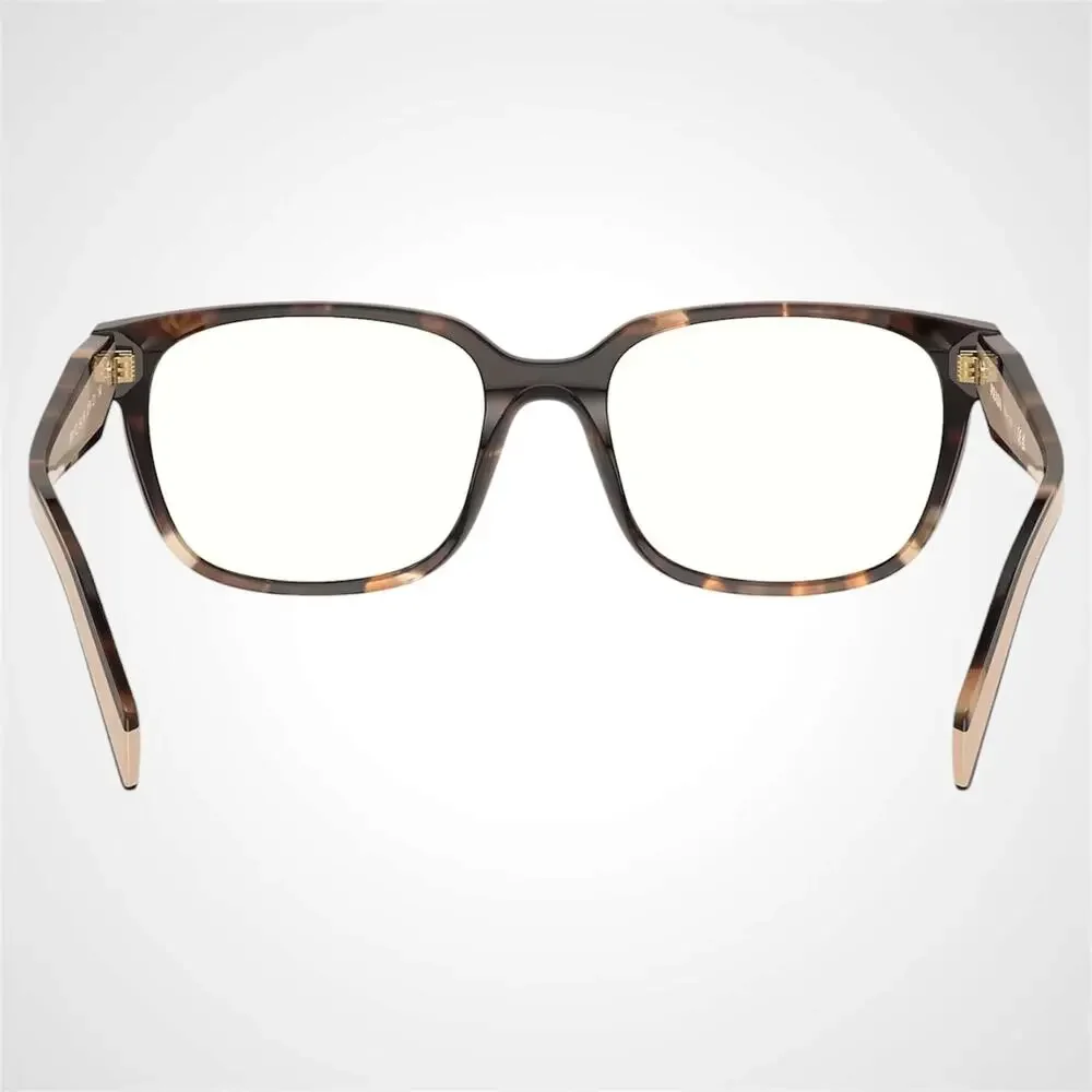 New PRADA Eyeglasses Square Brown Caramel Havana 52-18-140mm